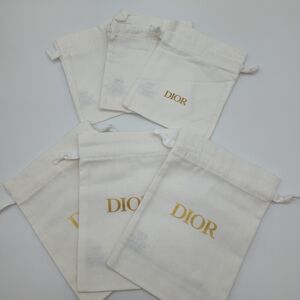 DIOR Dust Bag Set 6pc Cotton Drawstring Pouch Small Large Gift Packaging NWOT